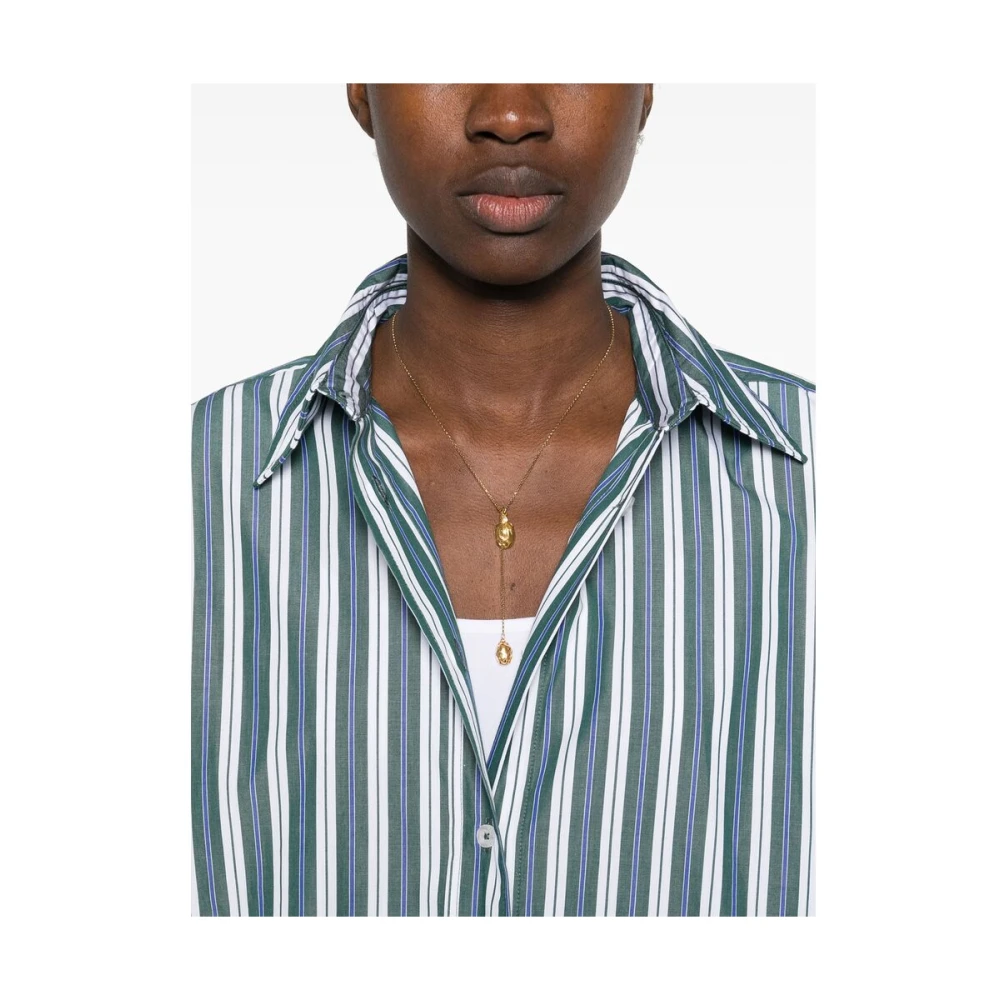 Remain Birger Christensen Donkergroene Button-Up Shirt met Box-Pleat Detail Green Dames
