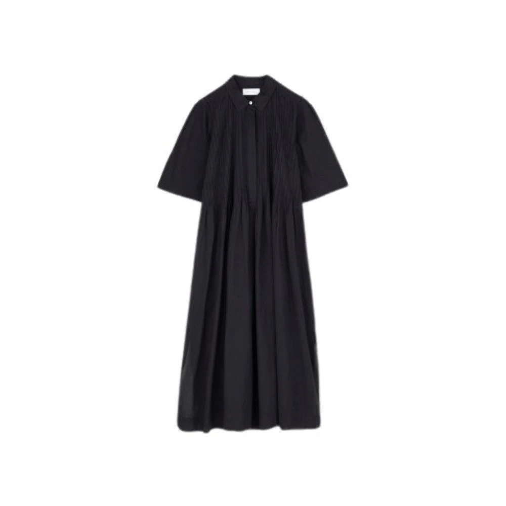 Skall Studio Women's Black Maxi Dresses, S, Dot Shirtdress Cotton