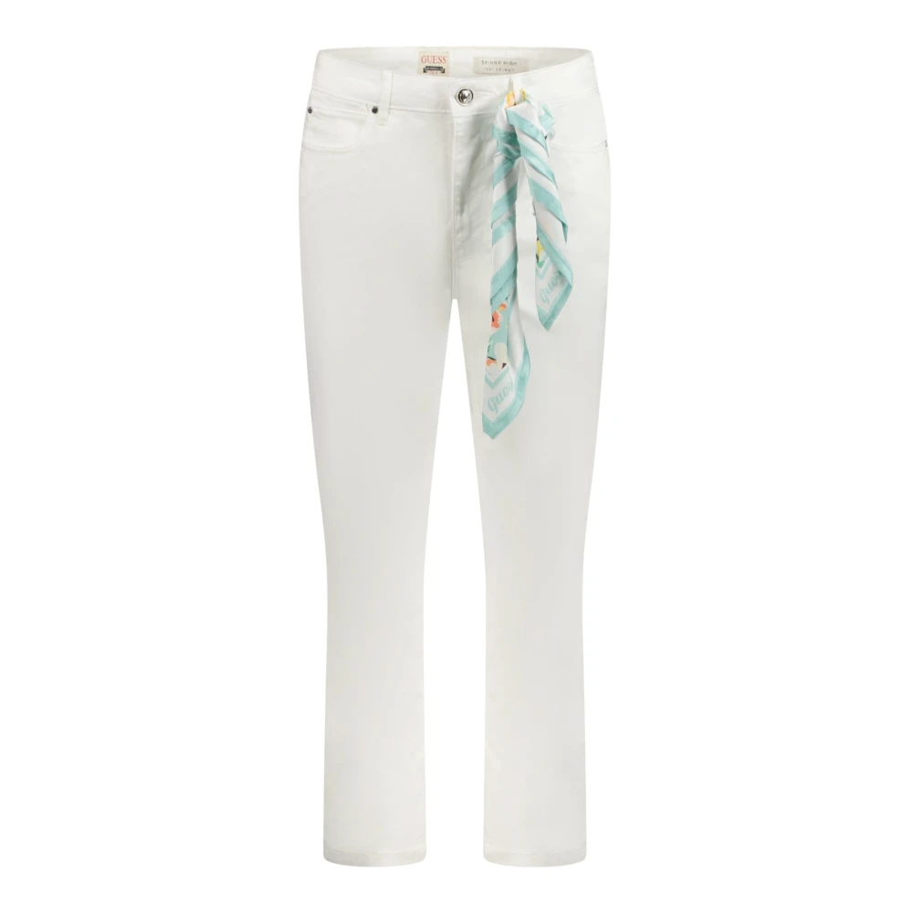 Guess Witte Denim Skinny Jeans met Afneembare Sjaal White Dames