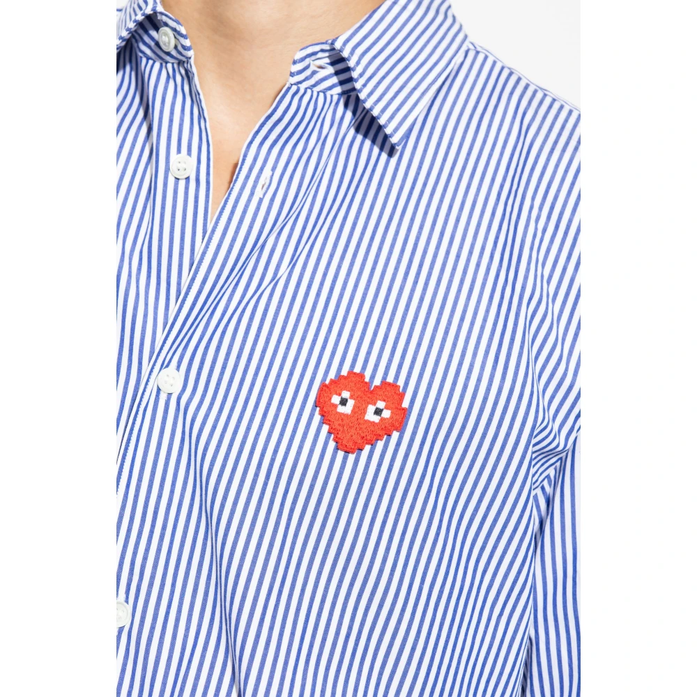 Comme des Garçons Play Gestreept overhemd Blue Heren
