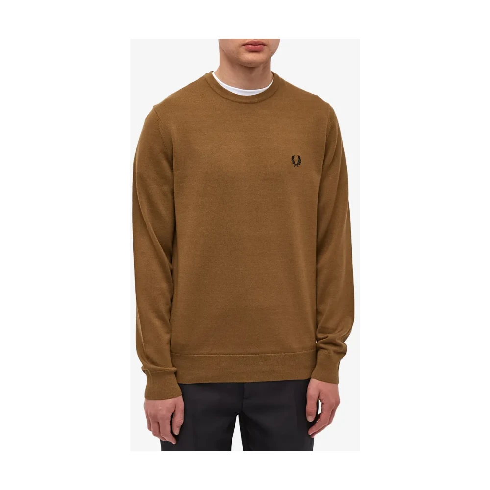 Fred Perry Klassieke Crew Neck Jumper Brown Heren