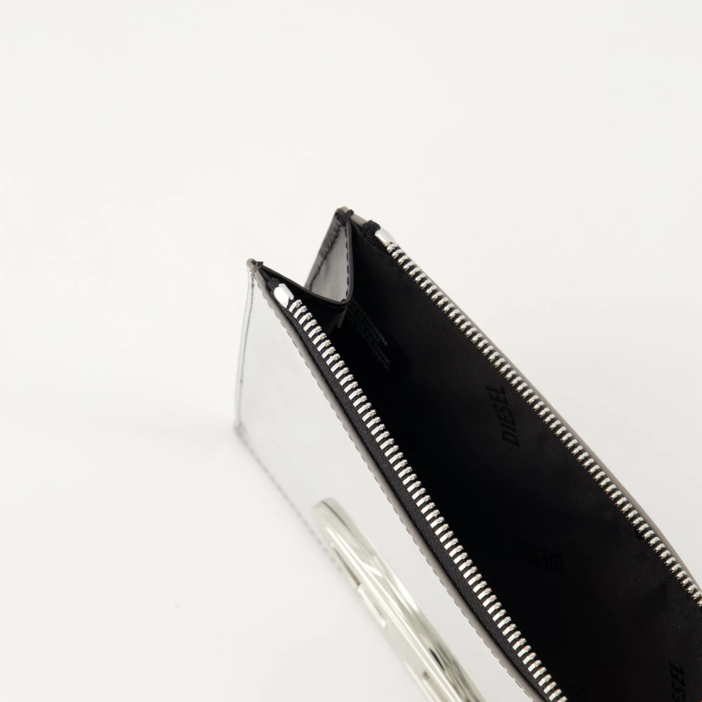 Diesel Glanzende Zilveren Clutch Lente-Zomer 2025 Gray Dames