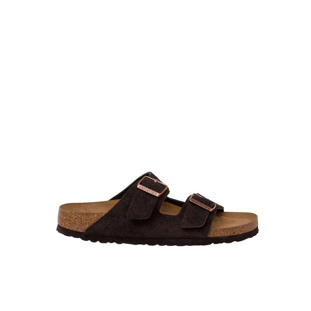 Birkenstock Men's Brown Arizona Sfb Mocca Suede Sandal - Sliders - 7 Uk - Shoes