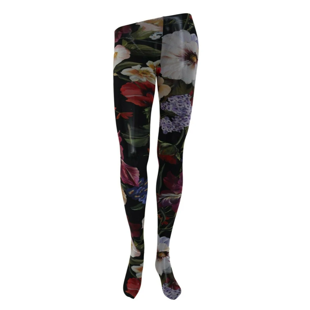 Dolce & Gabbana Women's Multicolor Tights, M, Floral Print Stockings