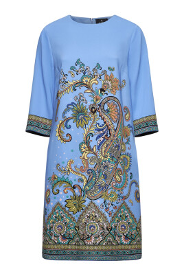 blue-floral-paisley-print-midi-dress