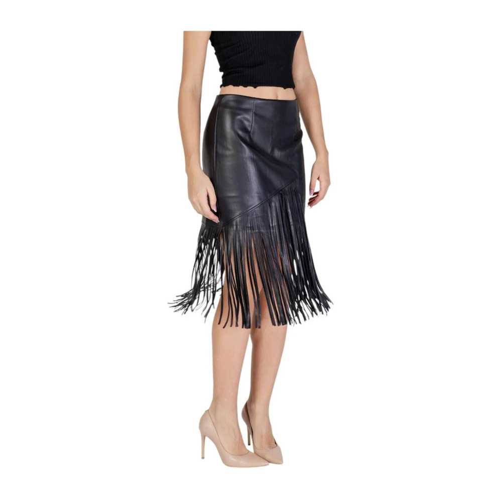 Vila Zwarte polyethyleen rok Dames herfst winter collectie Black Dames