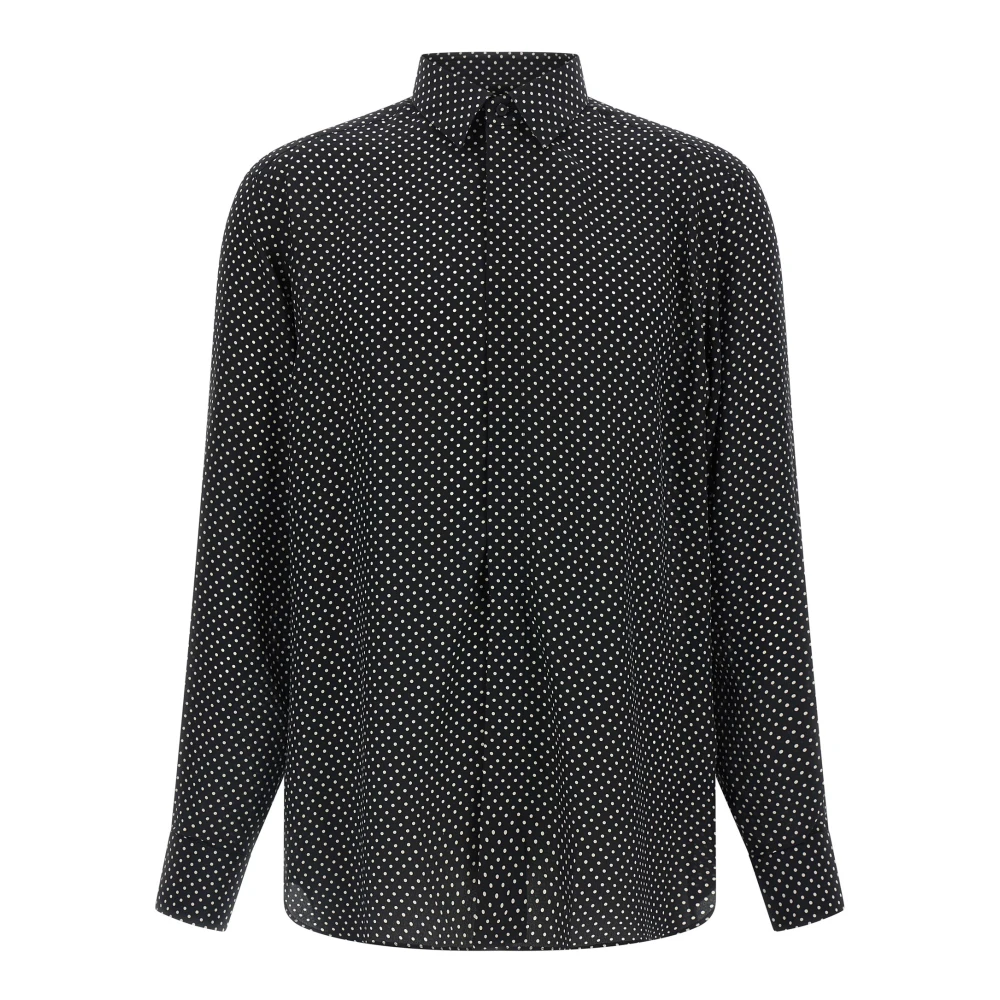 Tom Ford Men's Polka Dot Crêpe De Chine Silk Shirt