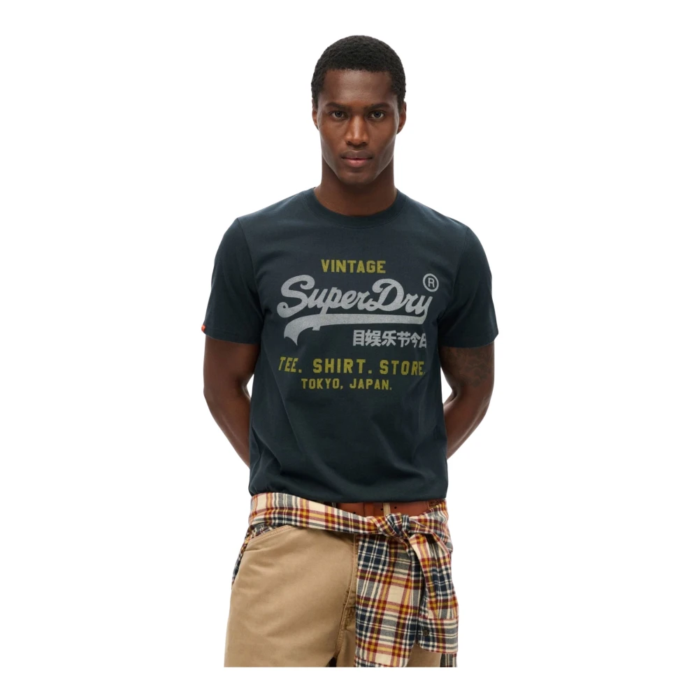 Superdry Blau T-Shirt Vl Heritage Relaxed - Bild 5