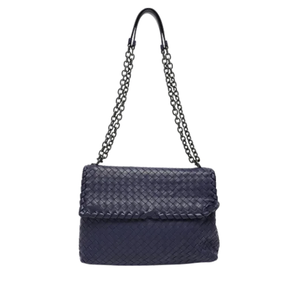 Bottega Veneta Vintage Pre-owned Leather shoulder-bags Blue Dames
