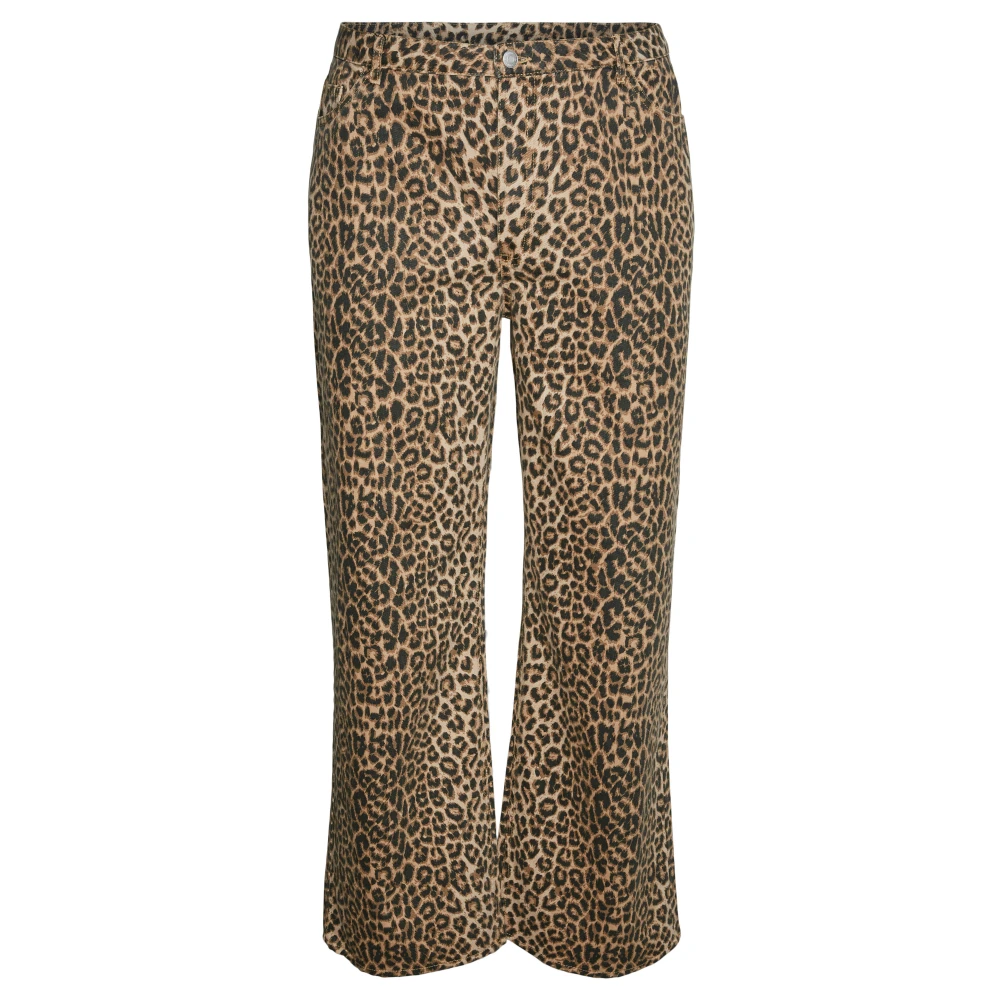 Vero Moda Wijde Luipaardprint Jeans Brown Dames
