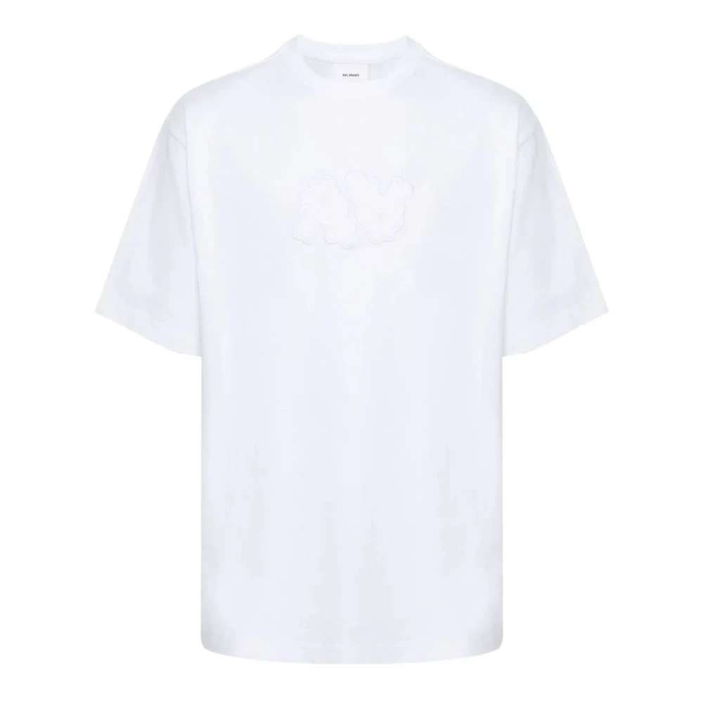 Axel Arigato Vit Bomull T-shirt med Framsidelogo White, Herr