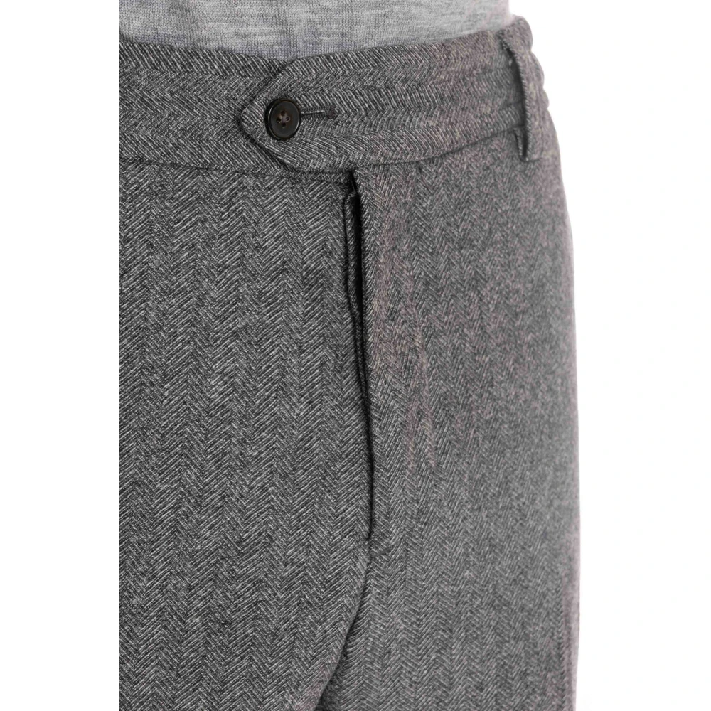 PT Torino Grijze Wol Kasjmier Broek Gray Heren