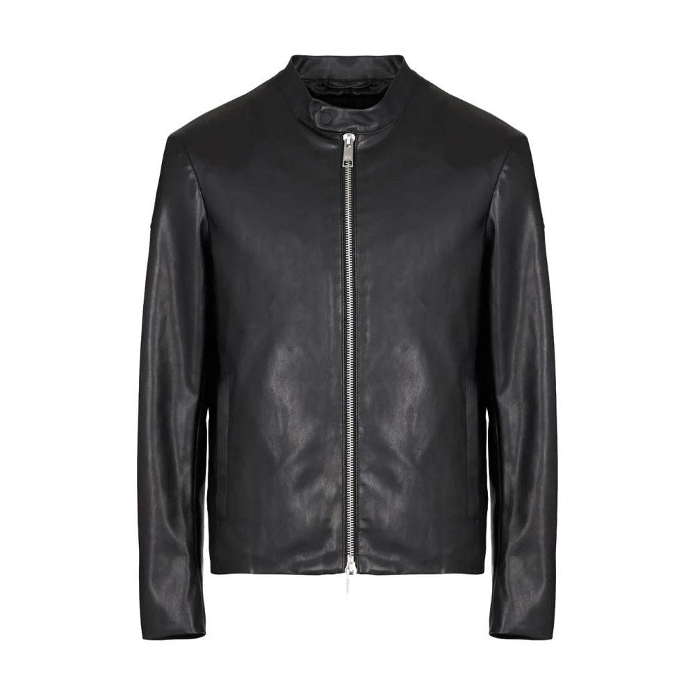 Armani Exchange Svart bikerinspirerad jacka Black, Herr