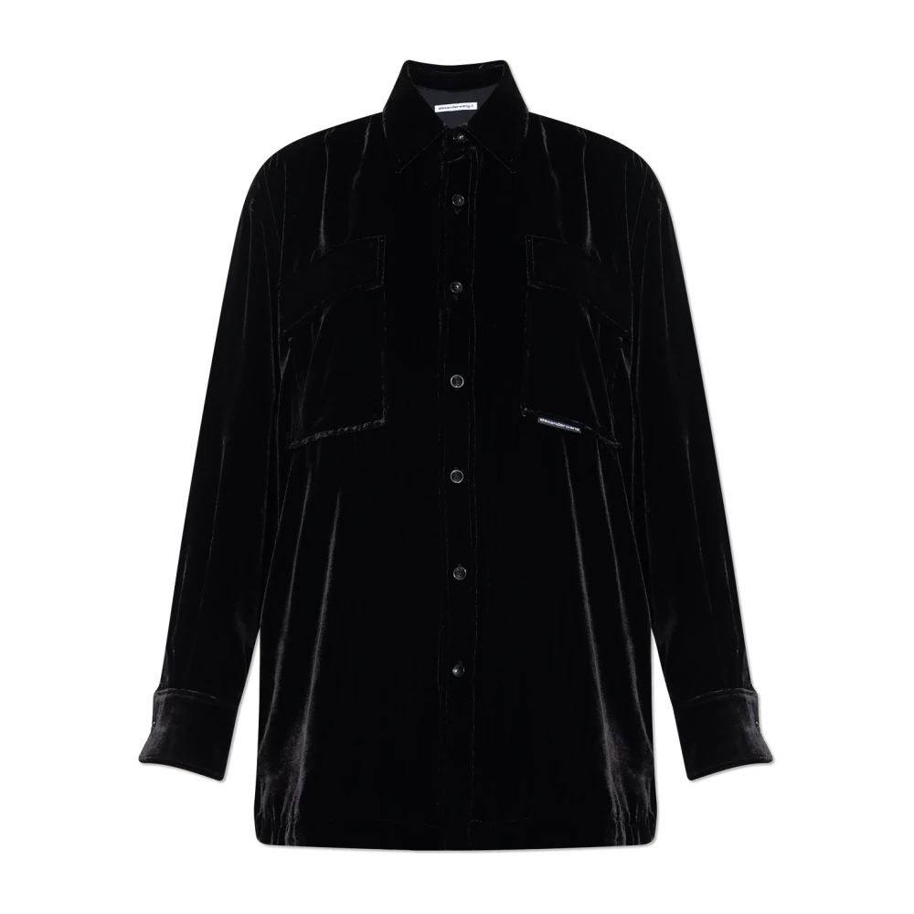 T by Alexander Wang Fluwelen shirt Black Dames