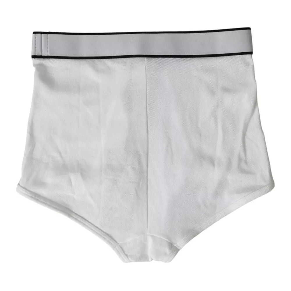 Dolce & Gabbana Wit Katoenen Stretch Logo Ondergoed White Dames