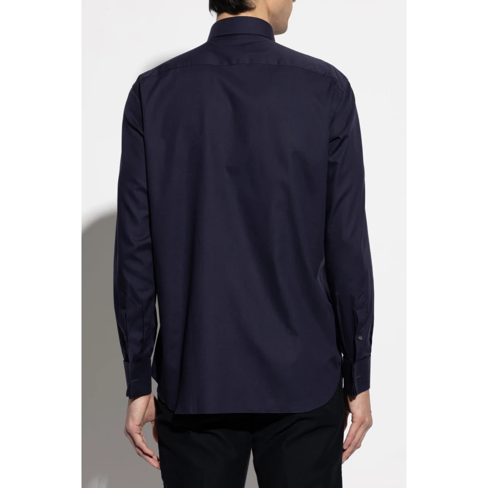 Brioni Katoenen shirt Blue Heren