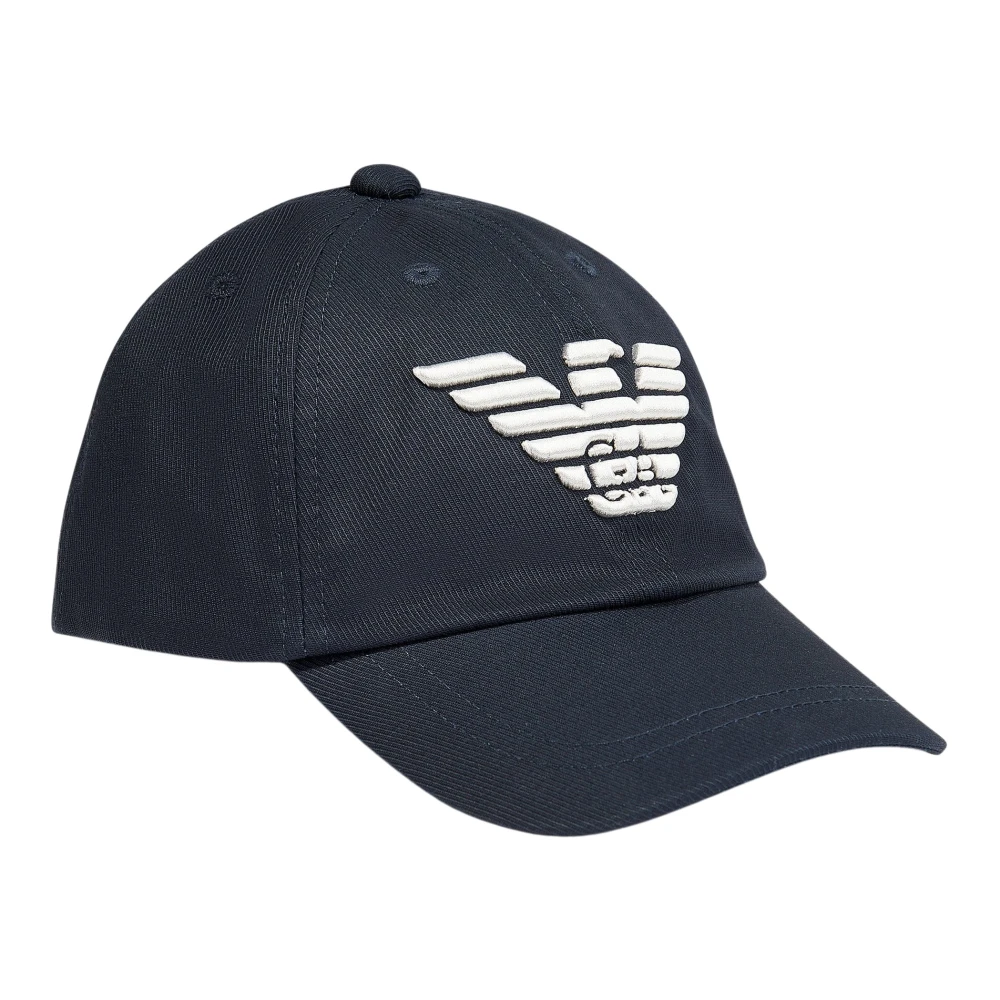Emporio Armani Unisex Blue Hats & Caps, 8 Y, Logo Baseball Cap
