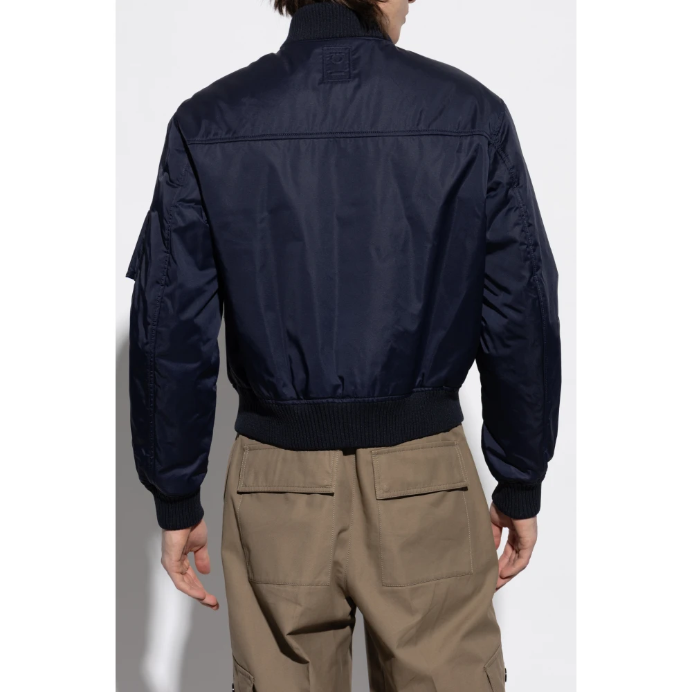 Salvatore Ferragamo bomberka stijl jas Blue Heren