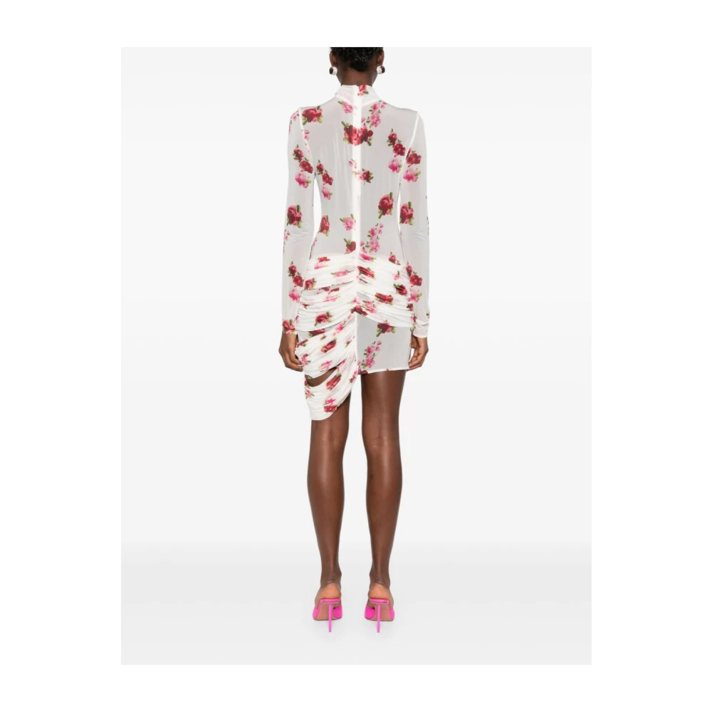Magda Butrym Bloemen Midi Jurk Bianco Aw24 Multicolor Dames