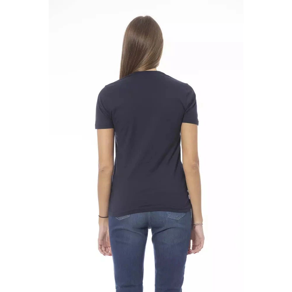 Baldinini Trendy Blauwe Katoenen Tops T-shirt Blue Dames