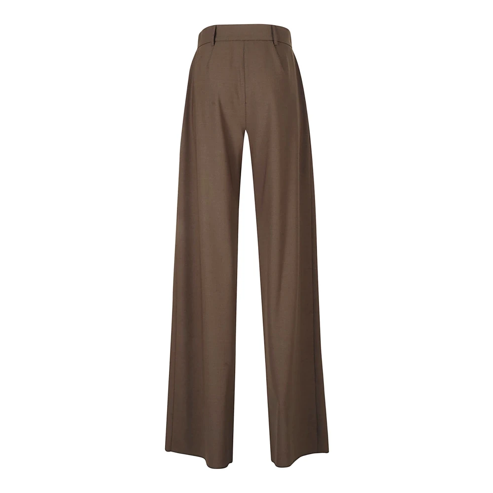 Malo Ebony Wollen Blend Broek Brown Dames