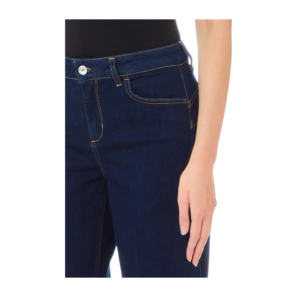 Liu Jo Denim Wide Cropped Jeans Blauw Blue Dames