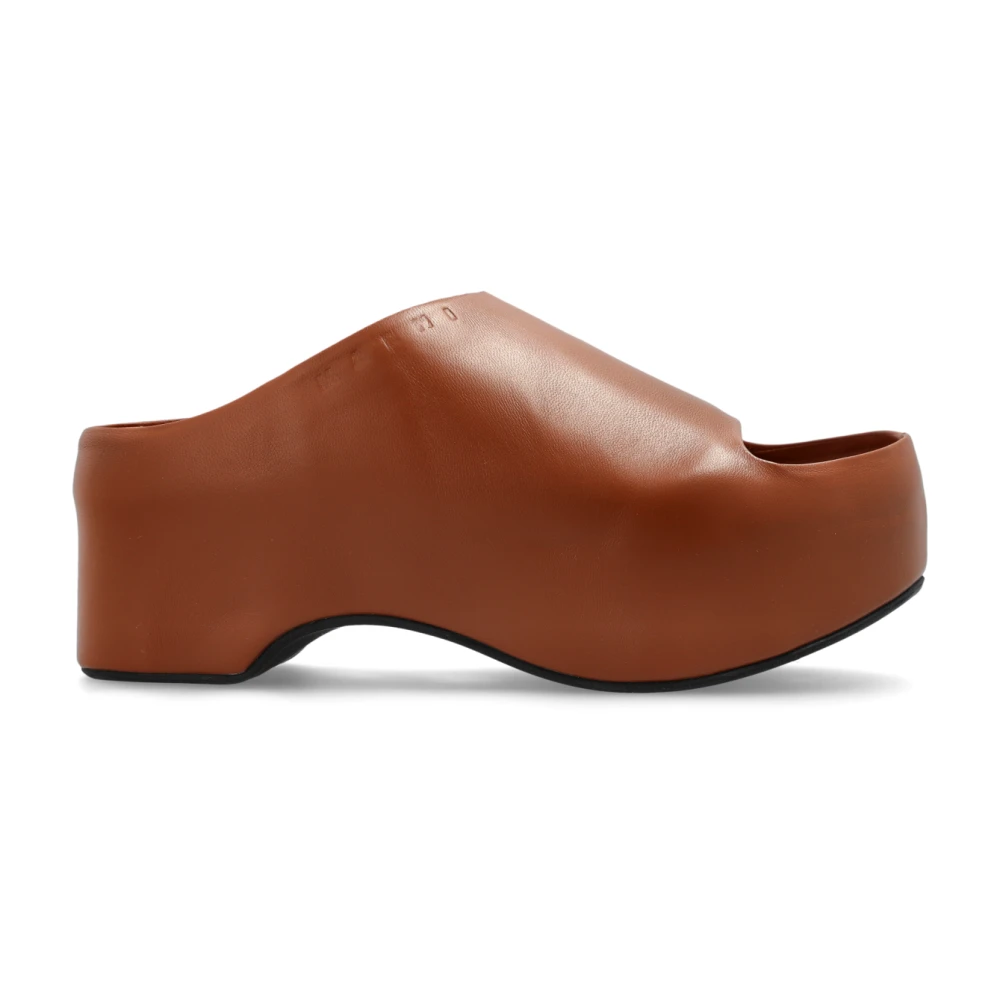 Marni Läder slides Chunky Brown, Dam