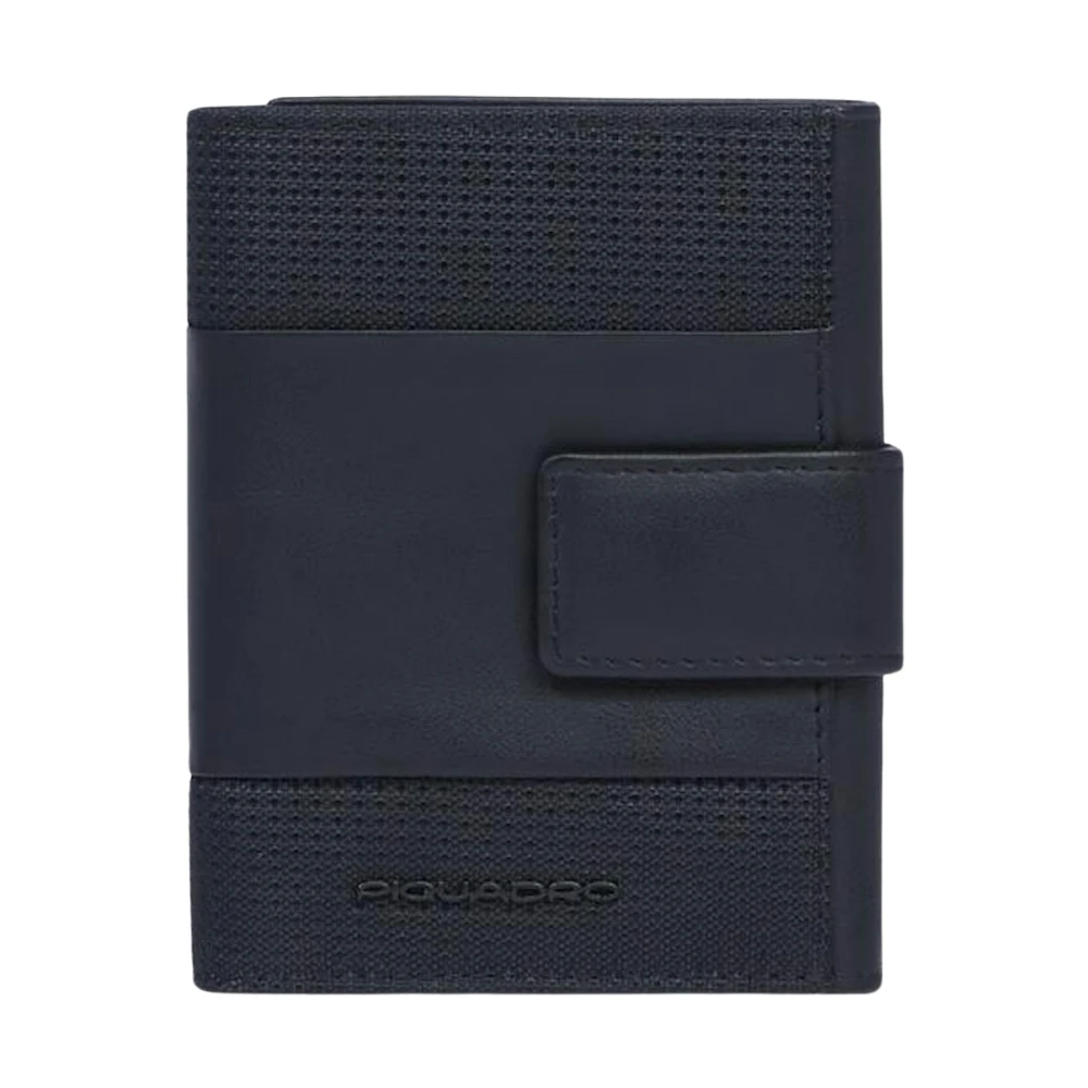 Piquadro Hombre Billetera De Bosillo Con Monedero Trasero, Tarjetero Y Protección Rfid