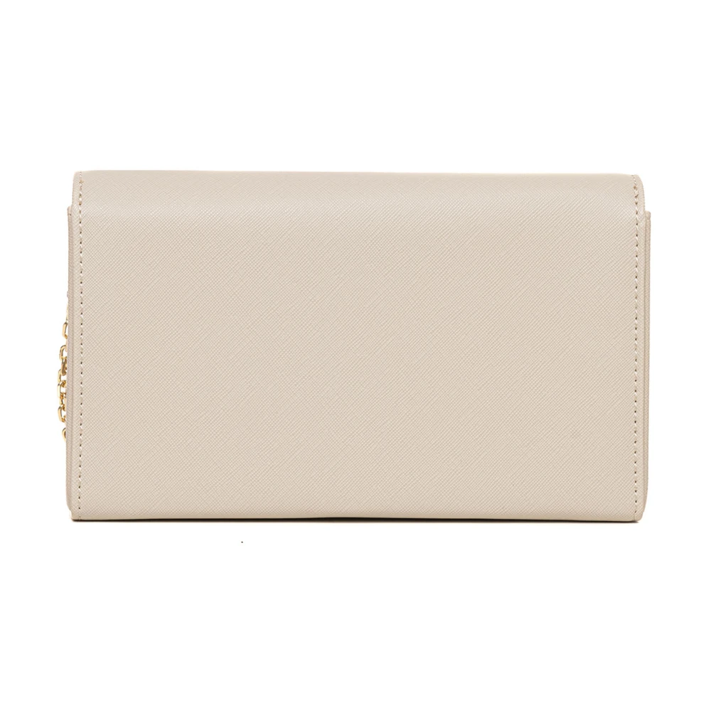 Love Moschino Metalen Ketting Schoudertas met Logo Beige Dames