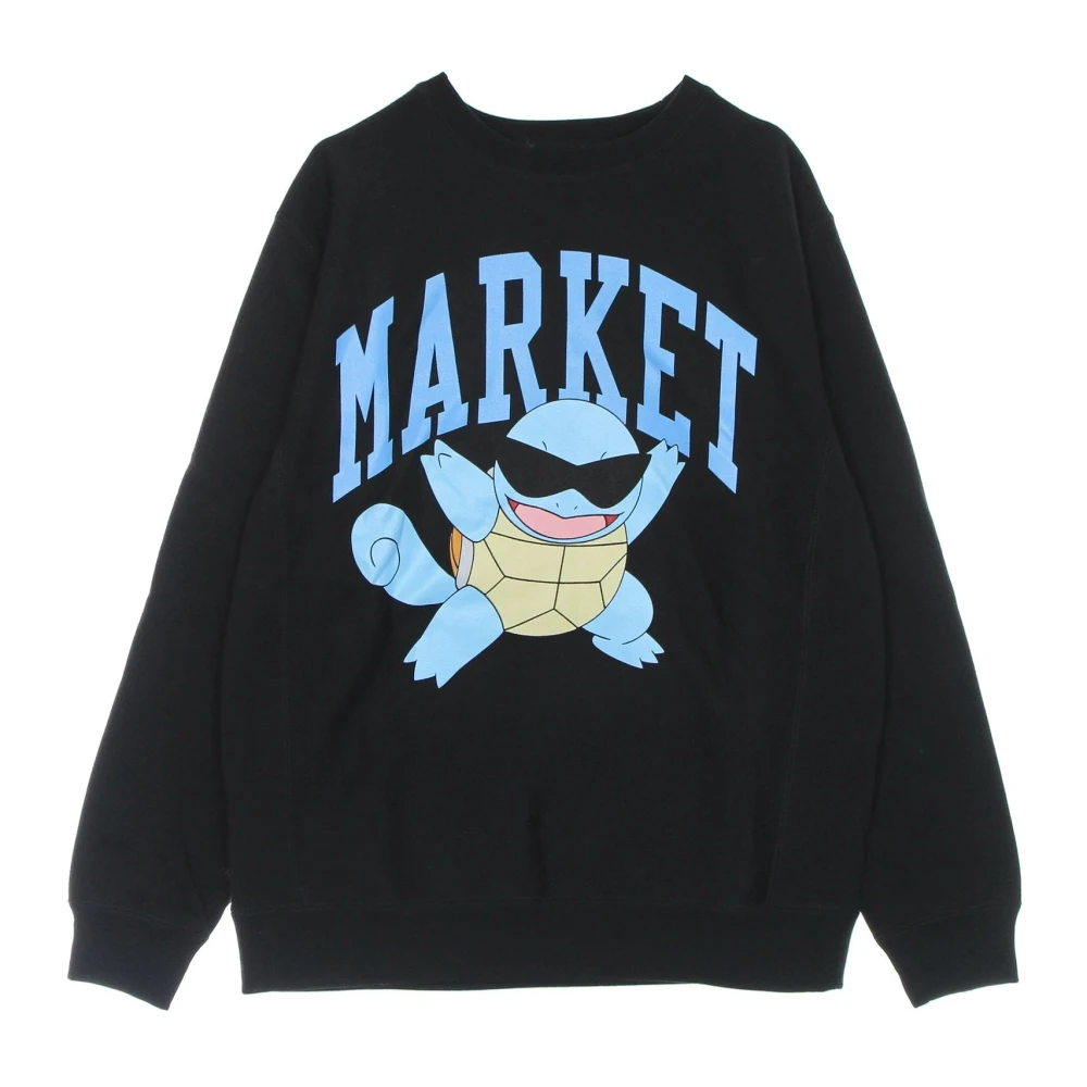 Market Squirtle Arc Crewneck Sweatshirt Pokemon Print Black, Herr