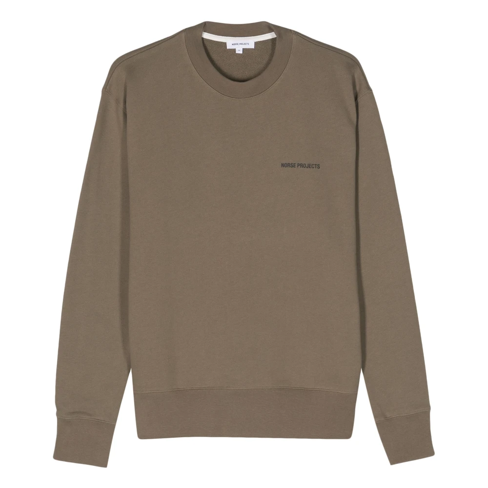 Norse Projects Arne Logo Print Sweatshirt Green Heren