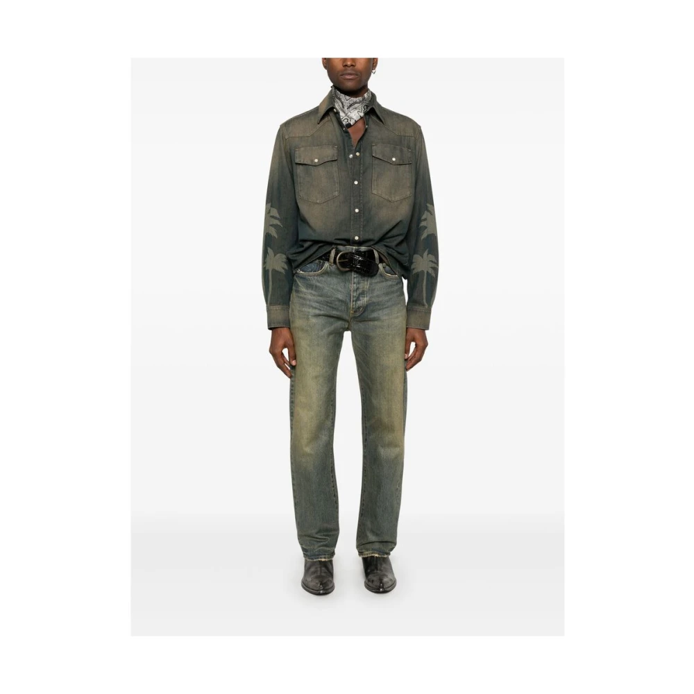 Purple Brand Klassieke Blauwe Jeans met Logopatch Blue Heren
