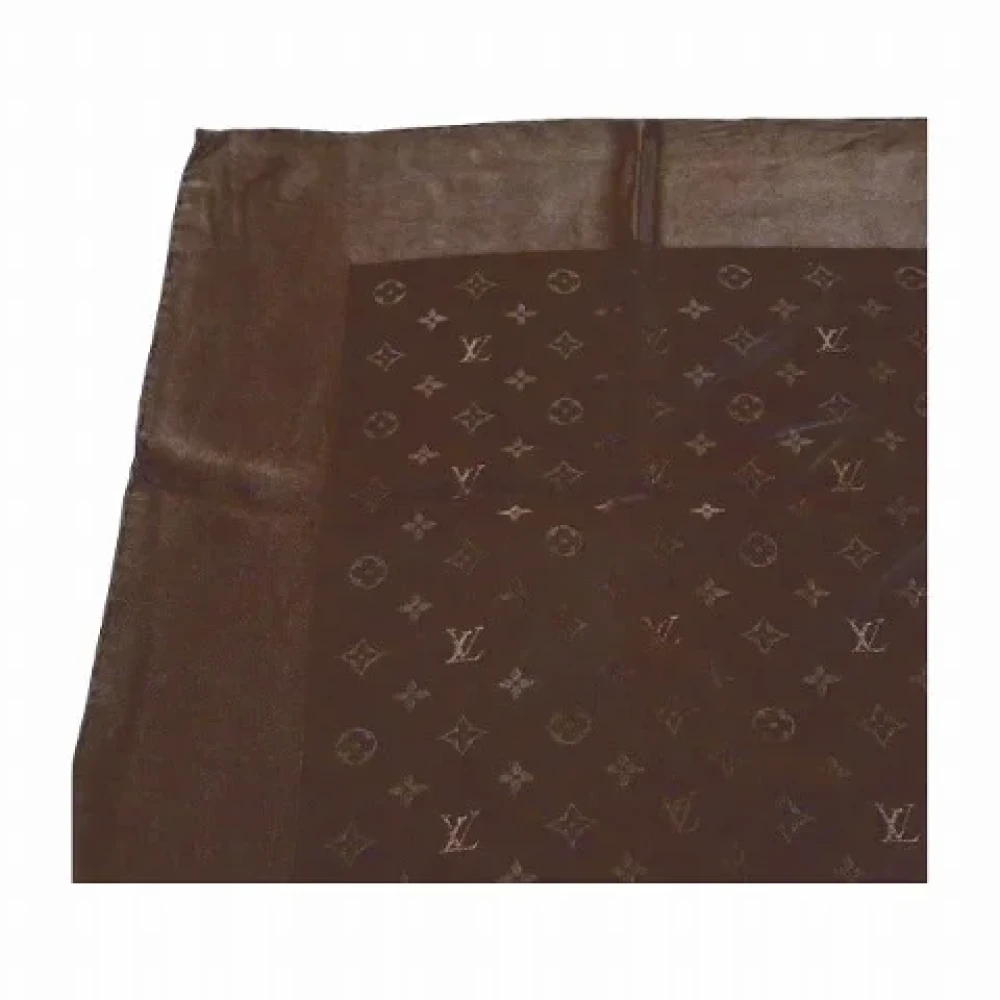 Louis Vuitton Vintage Pre-owned Silk scarves Brown Dames