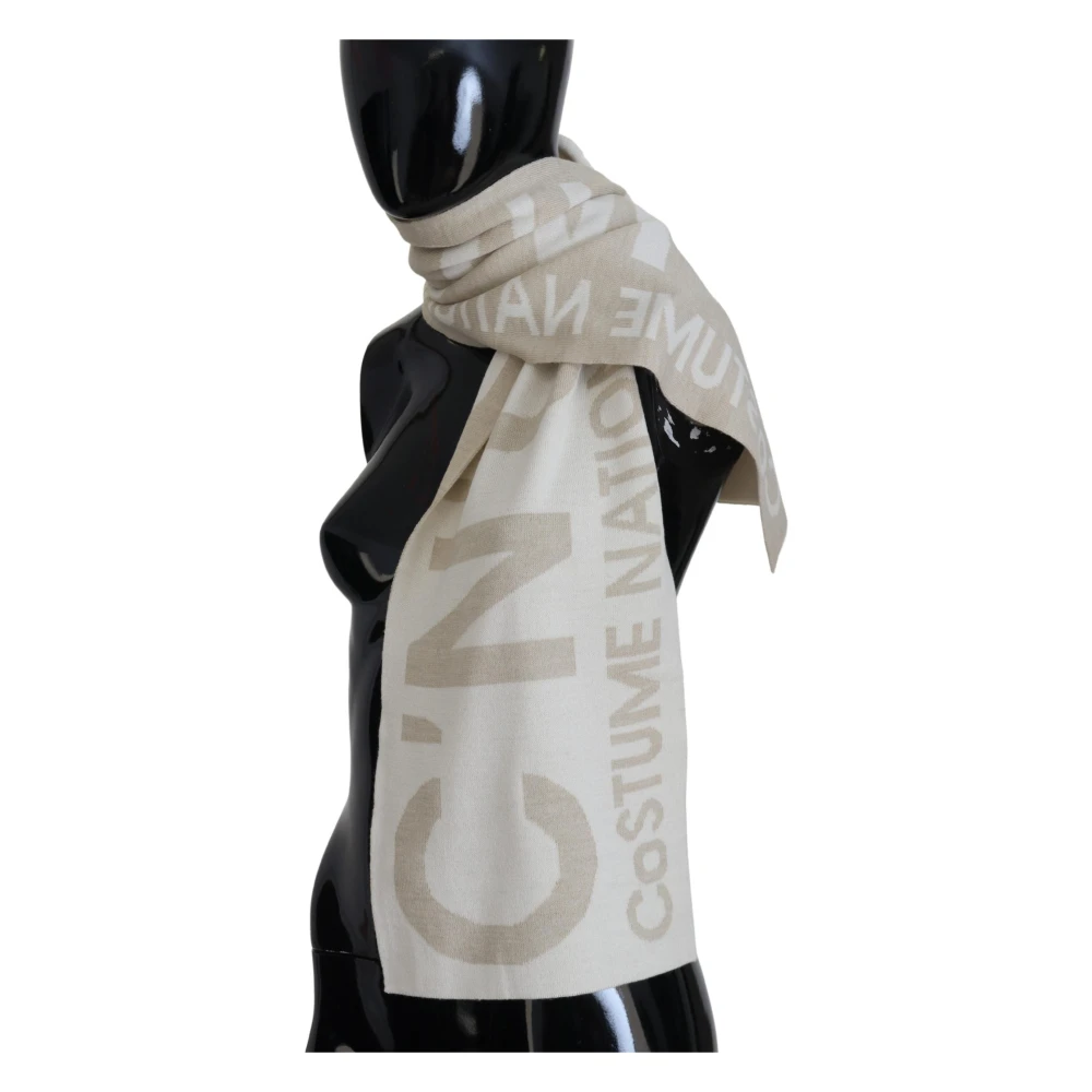 Costume National Elegant Beige Wollen Sjaal Beige Unisex