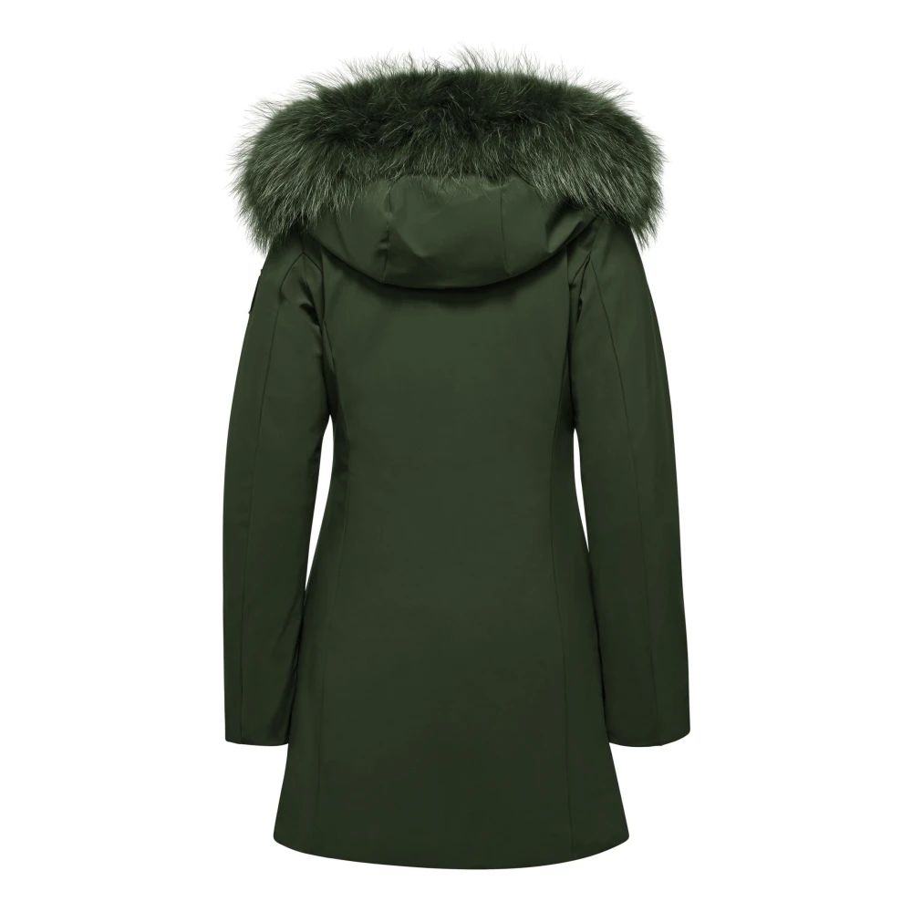 BomBoogie Vienna Parka Jas Bont Capuchon Gerecyclede Vulling Green Dames