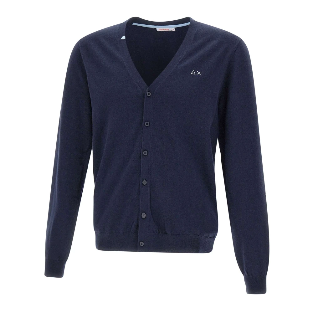 Sun68 Heren Cardigan Sweater Navy Blue Heren