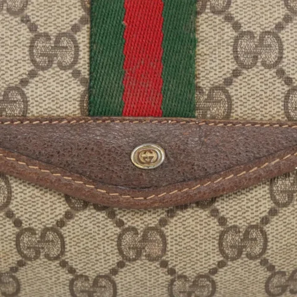 Gucci Vintage Pre-owned Canvas clutches Beige Dames