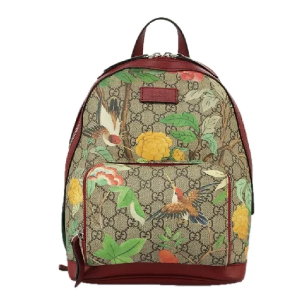 Gucci Vintage Pre-owned Canvas backpacks Beige Dames