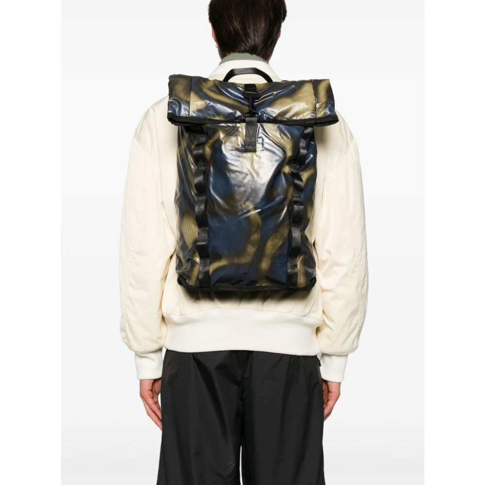 Rains Zwarte Waterdichte Rolltop Rugzak Multicolor Unisex
