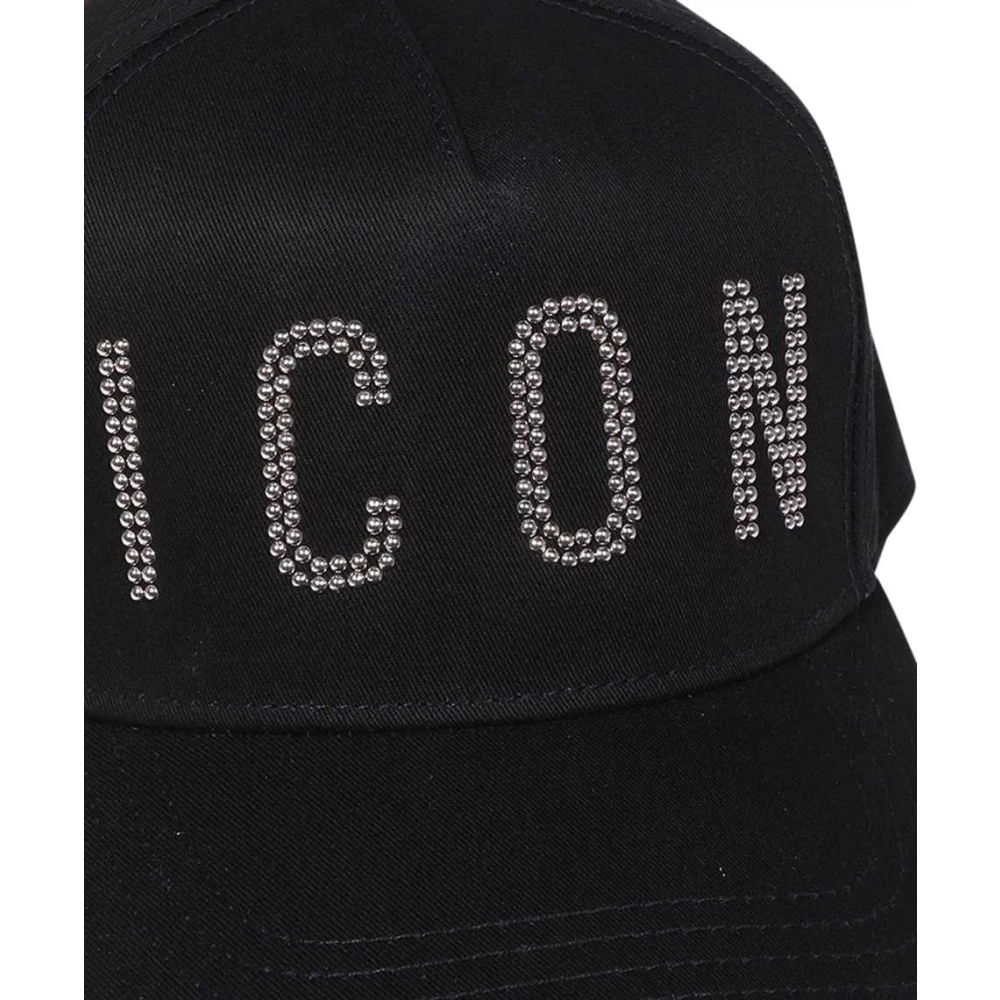 Dsquared2 Distressed Logo Baseball Cap Black Heren