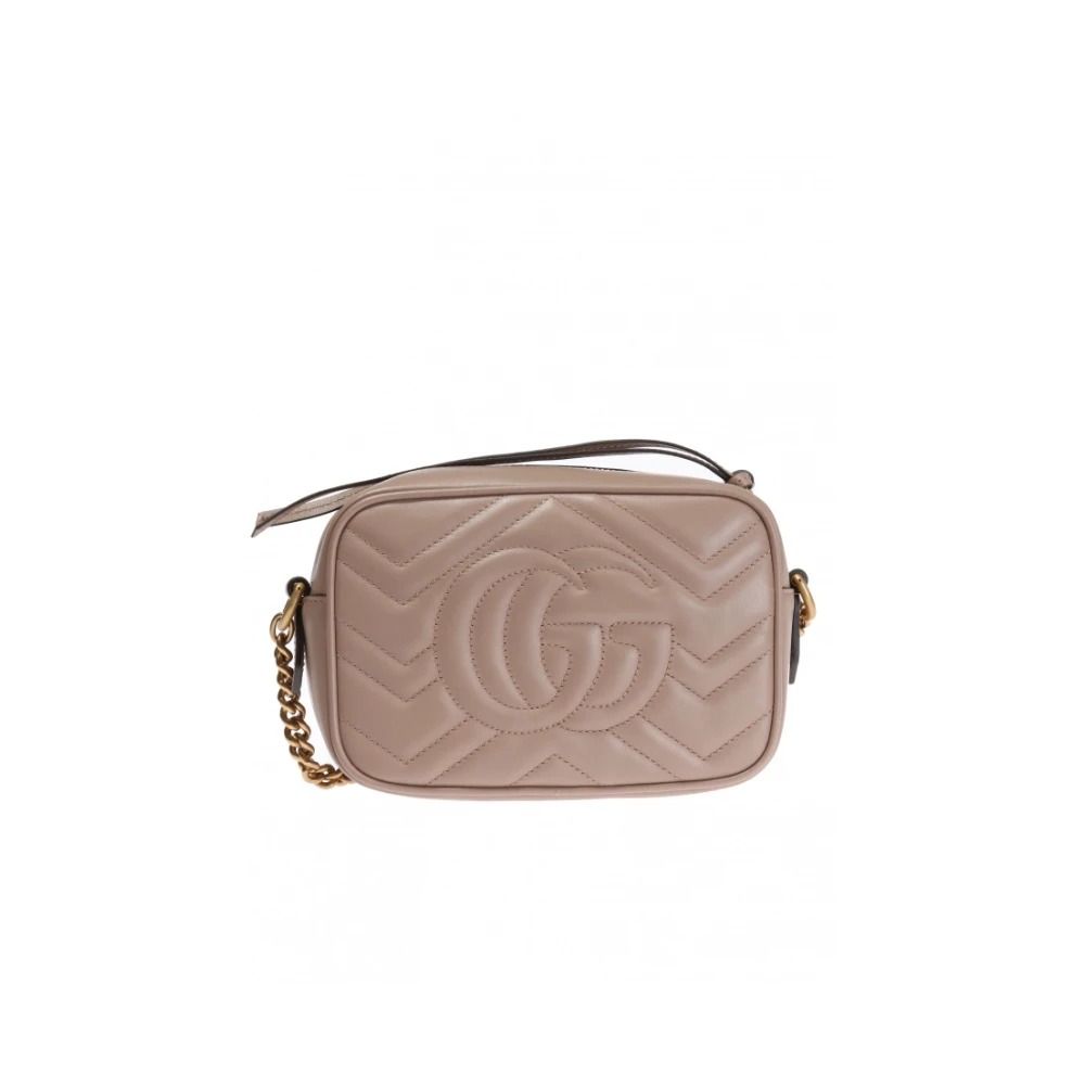 Gucci GG Marmont Matelassé Mini Shoulder Tas Beige Dames