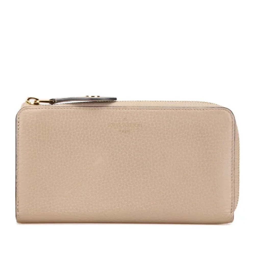 Louis Vuitton Vintage Pre-owned Leather wallets Beige Dames