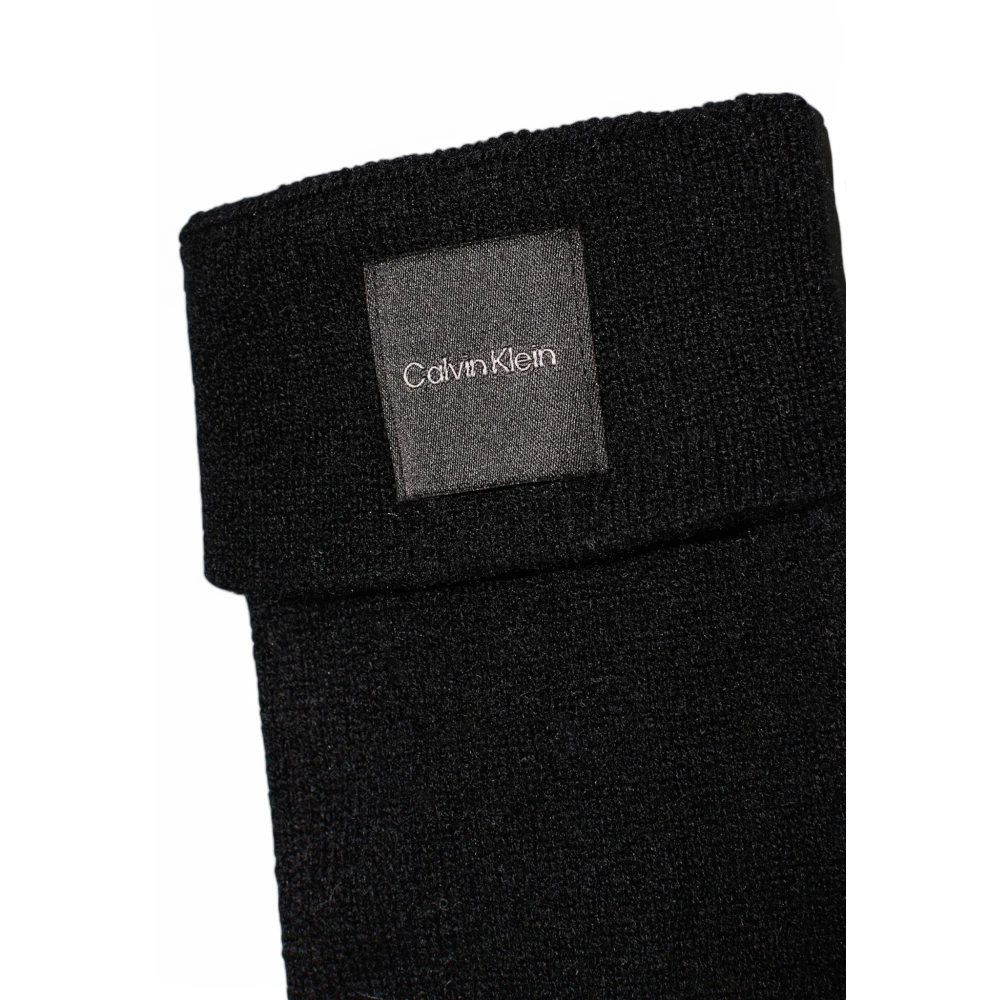 Calvin Klein Cashmere Chunky Open Rib Dameshandschoenen Black Dames