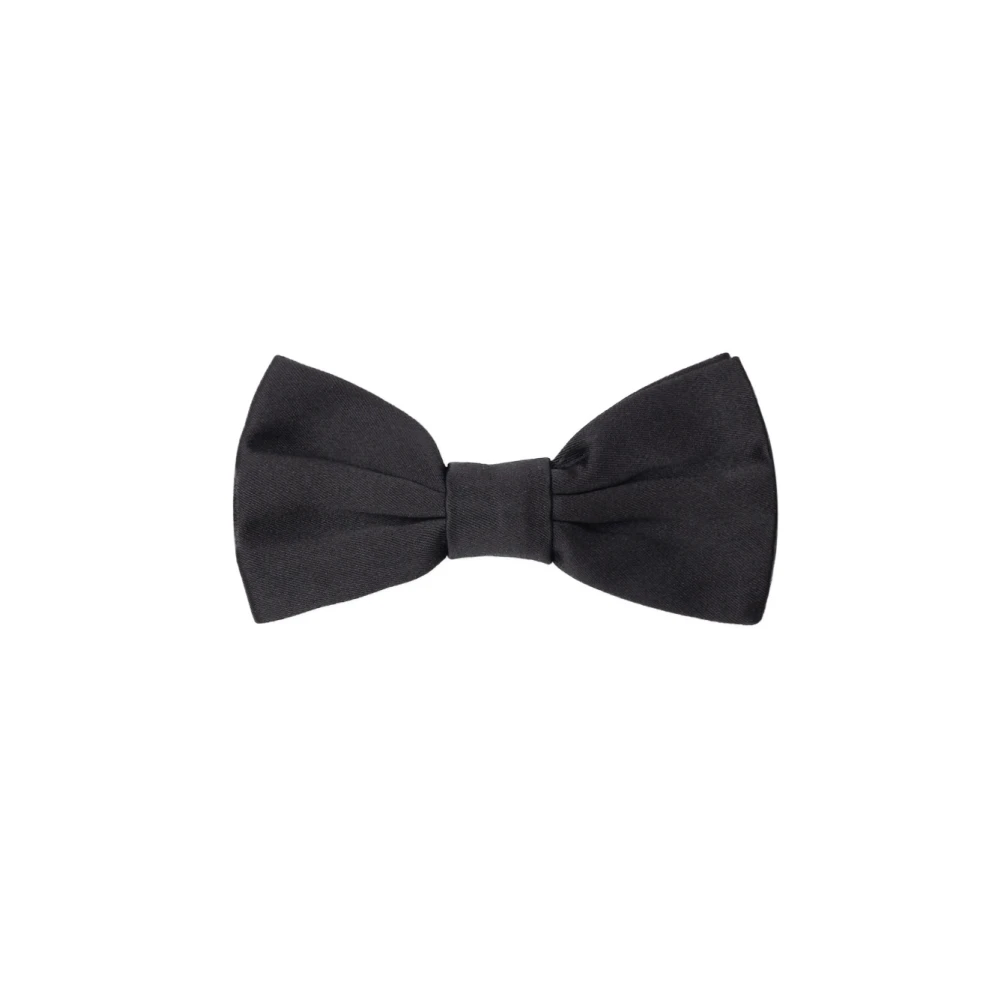 Dolce & Gabbana Zwarte zijden vlindersjaal Black Heren