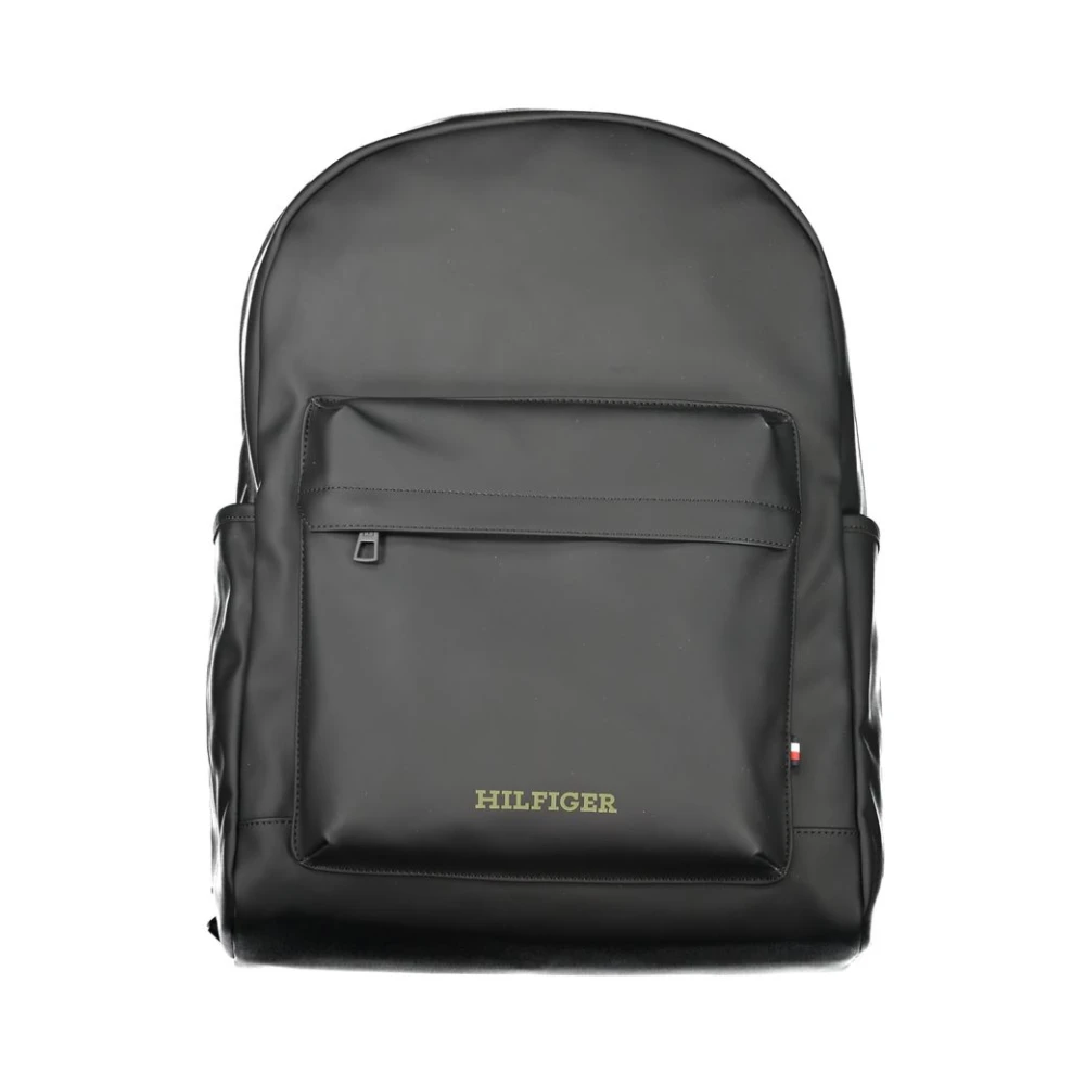 Tommy Hilfiger Svart Polyester Ryggsäck med Laptopfack Black, Herr