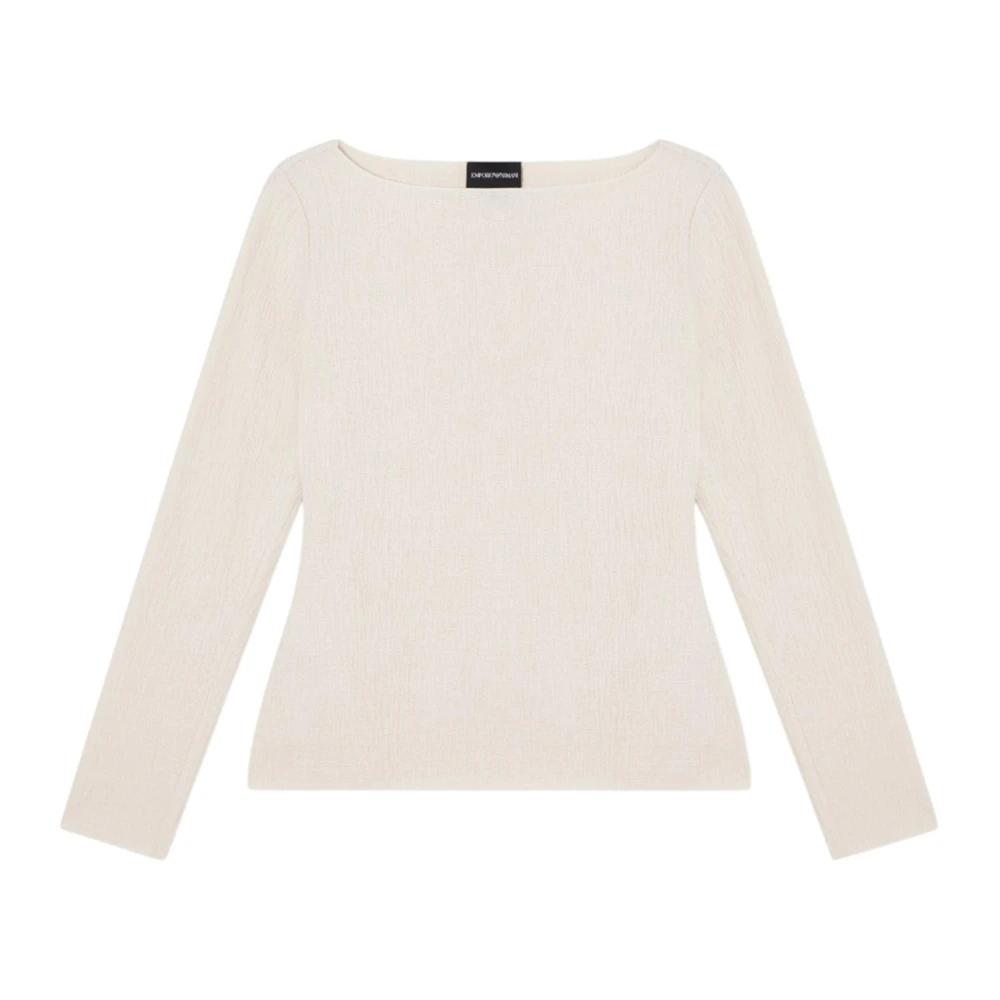 Emporio Armani Mujer Beige Tejido De Punto Texturizado En Poliviscosa Elástica