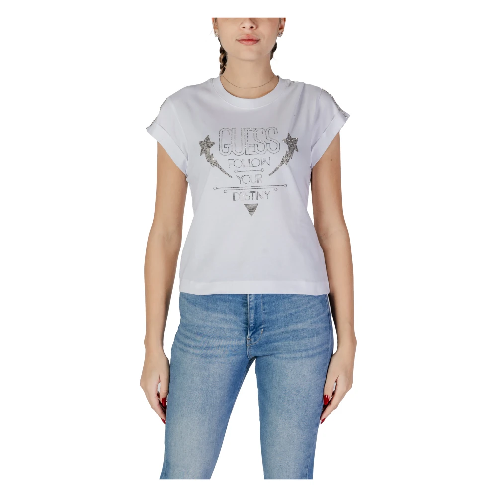 Guess T-shirt Korte Mouw SS CN SLEEVES STRASS W5RI06 I3Z14 -  Kledingwinkel.nl