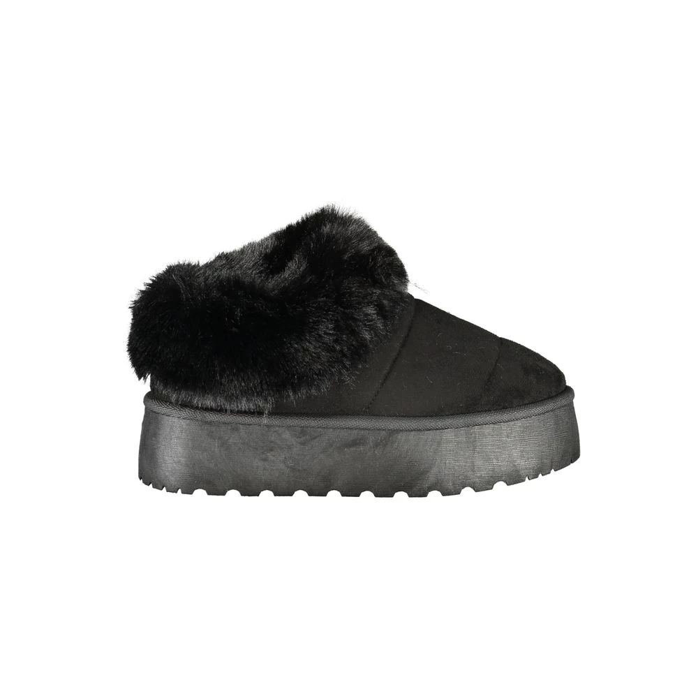 Laura Biagiotti Femme Noir Chaussures, Taille: 39 Eu Baskets E Avec Détail En Fourrure