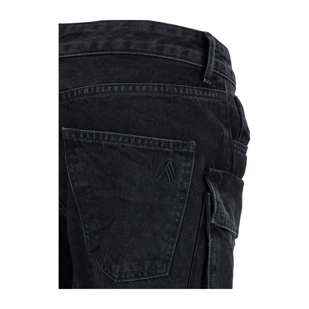 The Attico Zwarte Cargo Jeans Met Lage Taille Black Dames