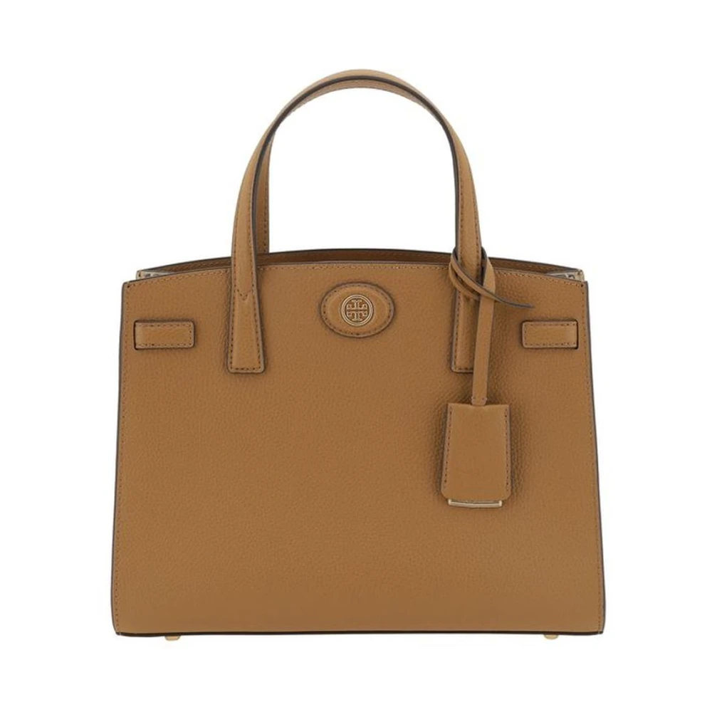 TORY BURCH Gepolijste Leren Schoudertas met Klep Brown Dames